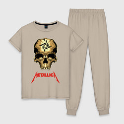 Пижама хлопковая женская Metallica, цвет: миндальный