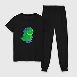 Женская пижама Зеленый дракончик-динозаврик