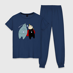 Пижама хлопковая женская Стальной Алхимик, Ал и Эд, цвет: тёмно-синий
