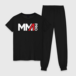 Пижама хлопковая женская MMA, цвет: черный