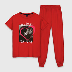 Пижама хлопковая женская ANIKV & Saluki, цвет: красный
