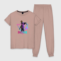 Пижама хлопковая женская Фортнайт, цвет: пыльно-розовый