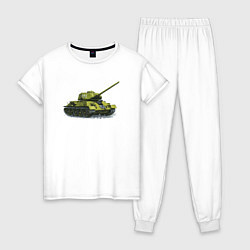Пижама хлопковая женская Т-34, цвет: белый