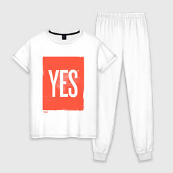 Пижама хлопковая женская Yes-No, цвет: белый