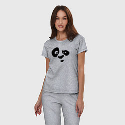 Пижама хлопковая женская Панда, цвет: меланж — фото 2