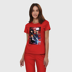 Пижама хлопковая женская Магическая битва, цвет: красный — фото 2