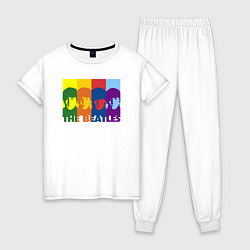 Пижама хлопковая женская The Beatles, цвет: белый