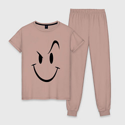 Пижама хлопковая женская Smile, цвет: пыльно-розовый
