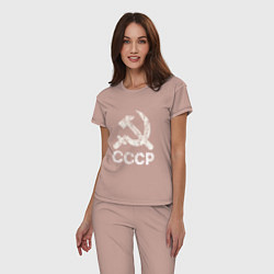 Пижама хлопковая женская СССР, цвет: пыльно-розовый — фото 2