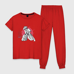 Пижама хлопковая женская Катана Самурая, цвет: красный
