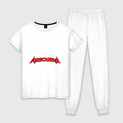 Пижама хлопковая женская Airbourne, цвет: белый