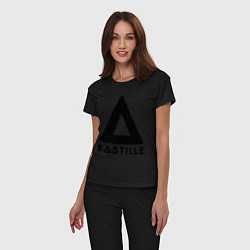 Пижама хлопковая женская Bastille, цвет: черный — фото 2