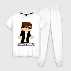 Пижама хлопковая женская Minecraft, цвет: белый