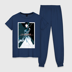 Пижама хлопковая женская Призрак в доспехах, цвет: тёмно-синий