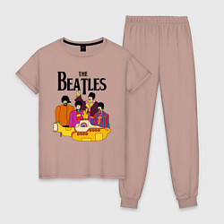 Пижама хлопковая женская THE BEATLES, цвет: пыльно-розовый