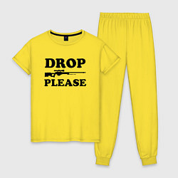 Пижама хлопковая женская Drop Please, цвет: желтый