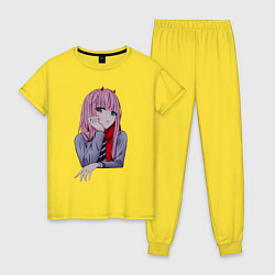 Пижама хлопковая женская Zero Two, цвет: желтый