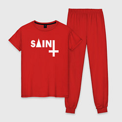 Пижама хлопковая женская Saint, цвет: красный