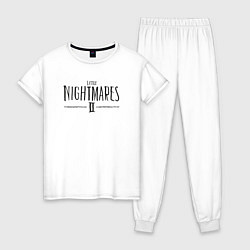 Пижама хлопковая женская Little Nightmares 2, цвет: белый