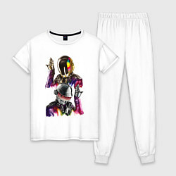 Пижама хлопковая женская Daft Punk, цвет: белый