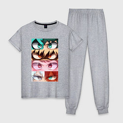 Пижама хлопковая женская MY HERO ACADEMIA MHA, цвет: меланж