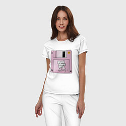 Пижама хлопковая женская Дискета GTA, цвет: белый — фото 2
