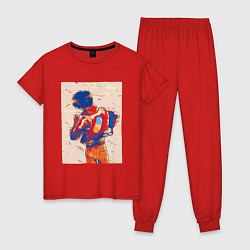 Пижама хлопковая женская Акира, цвет: красный