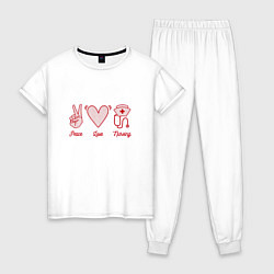 Пижама хлопковая женская Peace Love Nursing, цвет: белый