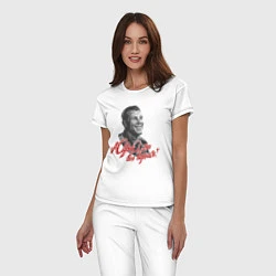 Пижама хлопковая женская Гагарин, цвет: белый — фото 2