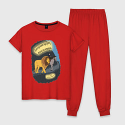 Пижама хлопковая женская Аслан и Шаста, цвет: красный