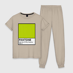 Пижама хлопковая женская Shrek: Pantone Color, цвет: миндальный