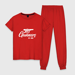 Пижама хлопковая женская Gunners Arsenal, цвет: красный