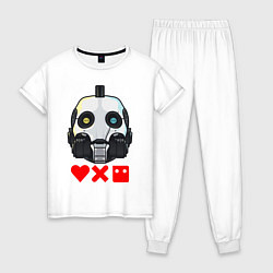 Пижама хлопковая женская Love, Death and Robots XBOT 4000 Z, цвет: белый