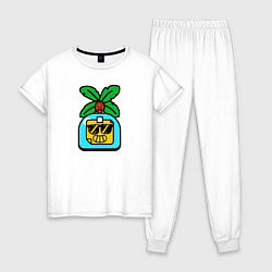 Пижама хлопковая женская SPROUT ICON 6, цвет: белый
