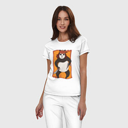 Пижама хлопковая женская Панда Пират Panda Pirate, цвет: белый — фото 2