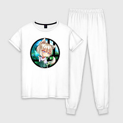 Пижама хлопковая женская Томоэ Лис, цвет: белый