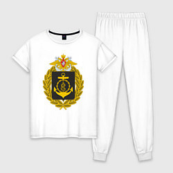 Пижама хлопковая женская ЧЕРНОМОРСКИЙ ФЛОТ ВМФ РОССИИ, цвет: белый