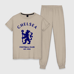 Пижама хлопковая женская Chelsea Est. 1905, цвет: миндальный