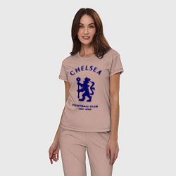 Пижама хлопковая женская Chelsea Est. 1905, цвет: пыльно-розовый — фото 2