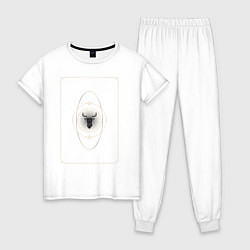 Пижама хлопковая женская Карта таро, цвет: белый