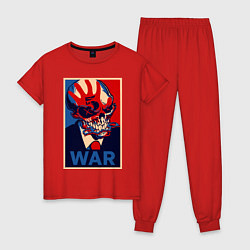 Пижама хлопковая женская FFDP War, цвет: красный