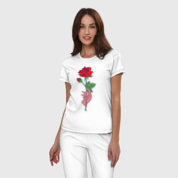 Пижама хлопковая женская Роза, цвет: белый — фото 2