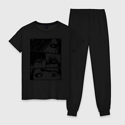 Пижама хлопковая женская Токийский Гуль, цвет: черный