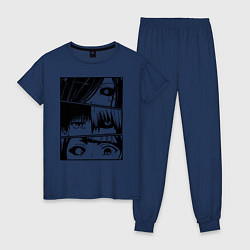 Пижама хлопковая женская Токийский Гуль, цвет: тёмно-синий