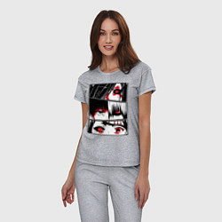 Пижама хлопковая женская Токийский Гуль, цвет: меланж — фото 2