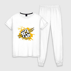 Пижама хлопковая женская Wu-Tang Power, цвет: белый