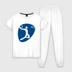 Пижама хлопковая женская Баскетбольчик, цвет: белый