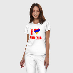 Пижама хлопковая женская I Love Armenia, цвет: белый — фото 2