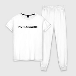 Пижама хлопковая женская Nier Automata Logo Z, цвет: белый
