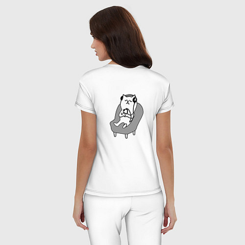 Женская пижама Кот на релаксе Cat Кошка / Белый – фото 4